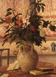 Mazzo di fiori davanti a una finestra, 1910